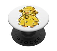 Cute Duck in Raincoat Cartoon Design PopSockets Adhesive PopGrip