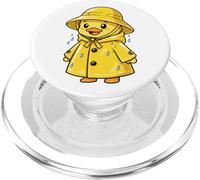 Cute Duck in Raincoat Cartoon Design PopSockets PopGrip for MagSafe