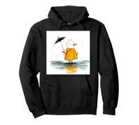 Cute Duck in Raincoat Umbrella Rainy Day Pullover Hoodie