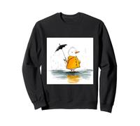 Cute Duck in Raincoat Umbrella Rainy Day Sweatshirt