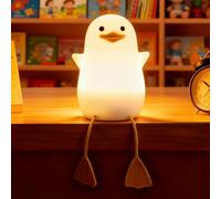 Cute Duck Night Light for Kids, Squishy Silicone Nursery Lamp with Touch Control & Timer, Rechargeable Kawaii Room Decor, Dimmable Bedside Light for Baby Breastfeeding, Toddler, Teen Girls Gifts