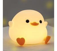Cute Duck Night Light, Squishy Silicone JoJo Duck LED Night Lamp, Novelty Nursery Nightlight for Kids, Rechargeable Animal Touch Lamp Bedside Lamp 2 Levels Dimmable Room Decor Gift for Girls Boys Baby