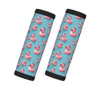 Cute Duck Pink Print Luggage Handle Wraps for Suitcase, Soft Travel Luggage Handle Cover Tags Identifiers for Suitcases