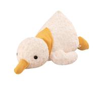 Cute Duck Plush Toy with Rose Fur, Lying Duck Sleep Pillow with Yellow Animal For Toddlers Calming Stuffed Soft Scarf,
