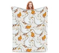 Cute Duck Print Gift Blanket - Soft Flannel Plush Throw, Lightweight Fluffy Decorative Quilt for Kids, Ducks Lover, 80"x60"