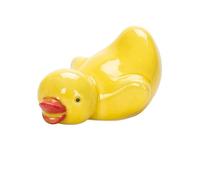 Cute Duck Shaped Ceramic Chopsticks Rest Holder Japanese Style Spoon Rest Kitchen Tableware Decorative Ornament(Yellow-B)