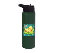 Cute Duck Sleeping Floral Napping Sleepy Animal Duck Lover Stainless Steel Insulated Water Bottle