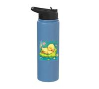 Cute Duck Sleeping Floral Napping Sleepy Animal Duck Lover Stainless Steel Insulated Water Bottle