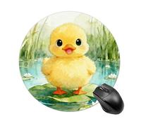 Cute Duck Spirit Round Rubber Mouse Pad 7.8 Inch Stable Non Slip Circular Computer Mat Portable Resistant Desk Mat for Office Laptop Desktop Professional Daily Working Scenes