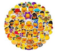 Cute Duck Stickers, Adhesive Cartoons, Fun Designs Flexible Material Decorative Sticker Mobile Phone Tablet Skateboard Waterproof Yellow Animal Decals