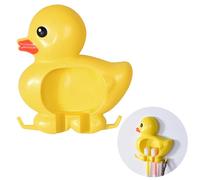 Cute Duck Tooth Brush Holder for Bathroom, Punch-Free Waterproof Toothbrush Holder Wall Mounted Organizer, Space-Saving and Easy to Install, Great for Kids and Adults Home Storage