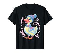 Cute Duck Winter Portrait Animal Lover Graphic Scarf Bird T-Shirt