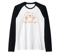 Cute Duck with Pink Bows Whimsical Art Raglan Baseball Tee