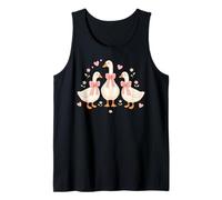 Cute Duck with Pink Bows Whimsical Art Tank Top