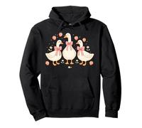 Cute Duck With Strawberries Whimsical Art Pullover Hoodie