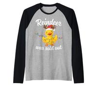 Cute Duck With the Saying "Reindeer Was Sold Out" Christmas Raglan Baseball Tee