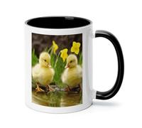 Cute Ducks Ceramic Coffee Mug with Handle 11 Ounces, Porcelain Mug Coffee Cup Tea Mug Water Cup Ideal for Coffee,Tea,Latte,Cappuccino,Microwave & Dishwasher Safe Unique Gift Cup