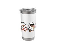 Cute Ducks Squad Funny Summer Vacation Beach Vibes Stainless Steel Insulated Tumbler