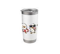 Cute Ducks Squad Funny Summer Vacation Vibes Stainless Steel Insulated Tumbler