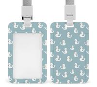 Cute Ducks Trendy Badge Holder for Men Women Vertical Sliding Card Name Tag Holders with Lanyard