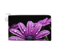 Cute Ducks Wallet for Men Women Canvas Coin Purse Zippered Change Holder with Secure Closure, Purple Daisy, One Size