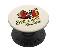 Cute Dumbbell - Sweat Now Shine Later, Bodybuilding PopSockets Adhesive PopGrip