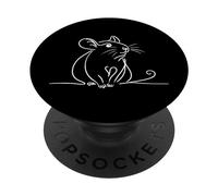 Cute Dumbo Rat Line Art Drawing Pet Rodent Design PopSockets Adhesive PopGrip