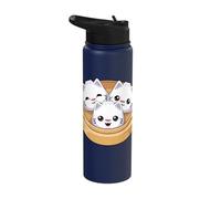 Cute Dumpling Cat Kawaii Dim Sum Cats Stainless Steel Insulated Water Bottle