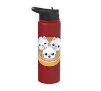 Cute Dumpling Cat Kawaii Dim Sum Cats Stainless Steel Insulated Water Bottle