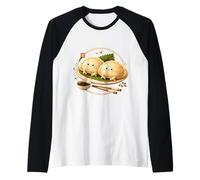 Cute Dumpling Gyoza Kawaii Asian Food Lover Raglan Baseball Tee