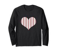 Cute Dusty Rose Pink Cream Classic Vertical Stripe Pattern Long Sleeve T-Shirt