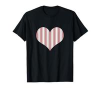 Cute Dusty Rose Pink Cream Classic Vertical Stripe Pattern T-Shirt