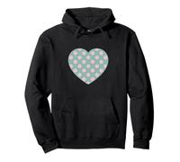 Cute Dusty Teal and Peach Pink Polka Dot Aesthetic Pattern Pullover Hoodie
