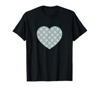 Cute Dusty Teal and Peach Pink Polka Dot Aesthetic Pattern T-Shirt