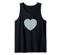 Cute Dusty Teal and Peach Pink Polka Dot Aesthetic Pattern Tank Top