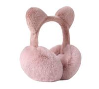 Cute Earmuffs - Short Plush | Headband Cover | Noise Cancelling Headphones | Foldable Windproof Winter Earmuffs with Bear Design for Women, Skiing, Snow, Cold, Running, Pajamas, Co