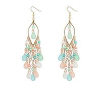 Cute Earrings for Women Big Stud Earrings Earrings Ear Beads Tassels Drops 1Pair Dangle Colorful Women Charm Earrings Earrings for Girls Earrings for Women Dangle (Multicolor, One Size)