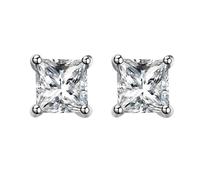 Cute Earrings, Sterling Silver Stud Earrings for Women Silver Cubic Zirconia Simple 5X5mm for Wife New Year Jewelry Modern