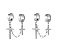 Cute Earrings, Stud Earrings for Women Silver Ear Cuff with Cross Chain Tassel 9X4mm for Wife Wedding Jewelry Upgrade