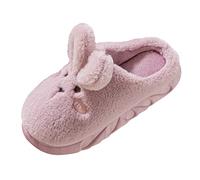 Cute Ears Warm Thick Bottom Warm Slip House Slipper Women Slipper Women Slippers Size 8 Wide for Home (Purple, 3.5)