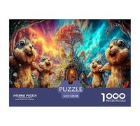 Cute Earth Mole 1000 Piece Jigsaws for Adults Fun, Challenging & Brainteasing Birthday Gifts for Women And Man Art Colorful DIY Craft 52x38cm/1000pcs