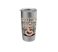 Cute Earthworm Processing Life Coding Humor Stainless Steel Insulated Tumbler