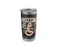 Cute Earthworm Processing Life Coding Humor Stainless Steel Insulated Tumbler