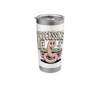 Cute Earthworm Processing Life Coding Humor Stainless Steel Insulated Tumbler