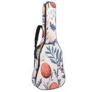 Cute Easter Bunnies Eggs and Flowers Guitar Bag, Padded Acoustic Guitar Case Backpack with Adjustable Shoulder Strap Pockets