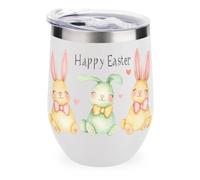 Cute Easter Bunnies Stylish Insulated Coffee Cups & Mugs with Lids 12 Oz Stainless Steel Travel Drinks Tumbler One Size