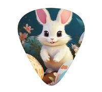 Cute Easter Bunny 12 Pack Guitar Plectrums With Storage Case, 0.46/0.71/0.96mm, Including Thin, Medium Thick Guitar Plectrums For Electric Guitars Bass Ukulele