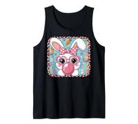 Cute Easter Bunny Bubble Gum Girl Leopard Pattern Kawaii Art Tank Top