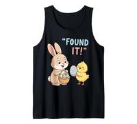 Cute Easter Bunny Chick Found It Egg Hunt Champion Kids Tank Top