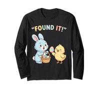 Cute Easter Bunny Chick Found It Egg Hunt Champion Long Sleeve T-Shirt